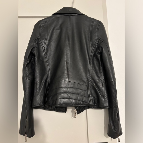 Wilsons Leather Madeline Asymmetrical Genuine Leather Moto Jacket, Black - Picture 4 of 5